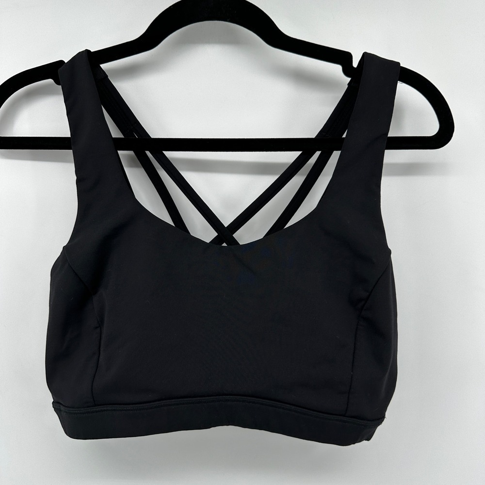 Lululemon Free To Be Wild Sports Bra Black Strappy Back LW2AS5S Size 6